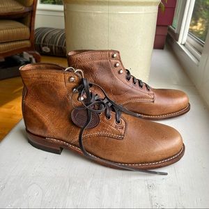 Men's Brown Leather Lace-Up Boots